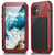 Lilycase Case for iPhone 11   Military Grade Armor Aluminum Metal Shockproof Drop Rugged Full Body Tested  Built in Screen Protector  Protective Cover for Apple iPhone 11  2019  6 1 Inch  Red