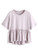 Romwe Women s Loose Ruffle Hem Short Sleeve High Low Peplum Blouse Top Grey Small