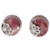 GlassOfVenice Murano Glass Venetian Reflections Round Stud Earrings   Purple Silver