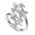 Alphm  Health and Longevity  S925 Sterling Silver Turtle Ring Adjustable Wrap Open Spoon Rings