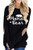 ALBIZIA Women s Crew Neck Mama Bear Letter Printed Patches T Shirt Top L Black