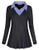 Blouse for Women SeSe Code Female Long Sleeve V Neck Top Slim Fit Flowy Pleated Shirt Flared Hem Knitted Aesthestic Attractive Leggings Tunic Charcoal Grey XXL