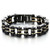 COOLSTEELANDBEYOND Masculine Mens Bike Chain Bicycle Bracelet of Stainless Steel Black Gold Two Tone High Polished