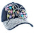 Elonmo Cute Big Butterfly Baseball Cap Jewel Rhinestone Bling Hats Jeans Wash Denim  Black