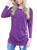 OURS Women s Comfy Long Sleeve Round Neck Loose Tunic Shirt Blouse Tops Purple  S  Purple