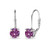 Sterling Silver Fancy Purple Round cut Leverback Earrings Made with Swarovski Zirconia