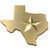 pokerweights Premium Texas Lone Star State Metal Auto Emblem  Gold Color