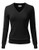 LALABEE Women s V Neck Long Sleeve Soft Basic Pullover Knit Sweater Black S