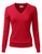 LALABEE Women s V Neck Long Sleeve Soft Basic Pullover Knit Sweater RED S