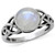 Silvershake 8mm Natural Round Shape Moonstone 925 Sterling Silver Triquetra Celtic Knot Solitaire Ring Size 9