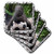 3dRose LLC Elephant Soccer Ceramic Tile Coaster  Set of 4