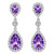 EleQueen 925 Sterling Silver Full Prong Cubic Zirconia Birthstone Teardrop Bridal Dangle Earrings Amethyst Color