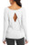 Sanutch Long Sleeve Workout Tops for Women Open Back Workout Tops Long Sleeve Running Shirts Thumb Holes Tops Backless Athletic Tops Open Back Shirts for Women Workout White L