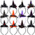 Blulu 12 Pieces Halloween Headbands Witch Hat Hairbands Witch Hair Hoops Halloween Hair Accessories for Women Girls Halloween Costume Supplies