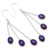 Silver Palace 925 Sterling Silver Natural Purple Turquoise Drop Dangle Earrings for Women