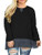 4X Womens Tops Plus Size Casual Long Sleeve T Shirts Black 26W