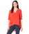 Karen Kane Asymmetric Hem Wrap Top Flame XS