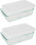 Pyrex 6 Cup Rectangle Food Storage  Pack of 2 Containers with White Lid