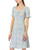 Allegra K Women s Floral Prairie Puff Sleeve Ruched Sweetheart Neckline Dresses M Baby Blue
