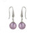 Tisoro Sterling Silver Dangling 9mm Purple Faux Pearl Ball Threader Earrings  Small Dangle Circle Jewelry