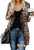 MYIFU Leopard Prints Button Down Open Front Lightweight Shirt Cardigans Sweater  Leopard  X Large
