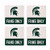 Fans Only Michigan State University NCAA Logo 4 x 4 Absorbent Ceramic Coasters Pack of 4