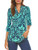 Halife Women s Floral Print Long Sleeve Tops V Neck Loose Shirts Tunic Blouses Green L