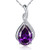 EURYNOME 925 Sterling Silver Tear drop Purple Birthstone Pendant Necklace Jewelry Gifts for Mom Lover Women