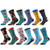 WeciBor Men s Funny Patterned Casual Dress Cool Combed Cotton Crew Socks 12 Packs