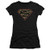 Trevco Superman Colored Shield Juniors  Sheer Fitted T Shirt  Small Black