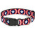 Buckle Down Captain America Shield Repeat Navy Plastic Clip Collar  Narrow Small 6 9