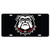 Georgia Bulldogs New Bulldog Logo Mirror Laser License Plate Tag   Black background