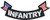 Infantry Lower Rocker   US Flag Tips Embroidered Back Patch IVAN4235i