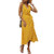 Womens Dresses Boho Polka Dot Summer V Neck Wrap Slit Flowy Beach Long Maxi Dress  Yellow M