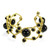 AeraVida Open Swirl Reconstructed Black Agate Brass Adjustable Bracelet Cuff