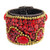AeraVida Boho Tribal Cotton Rope Reconstructed Red Coral Brass Wire Cuff Gem Bracelet