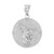 925 Sterling Silver Saint Michael The Archangel CZ Round Medal Pendant  1 14