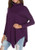 Womens Turtleneck Oversized Baggy Shirts Batwing Sleeve Pullover Tops Purple S