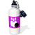 3dRose wb_43148_1 Purple and Pink-Bowling Pins and Ball-Sports Water Bottle, 21 oz, White