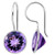 6 50 Ct Round Purple Amethyst Dangle 925 Sterling Silver Earrings For Women By Orchid Jewelry   A Perfect Birthstone For February