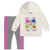 Nickelodeon Girl s 2 Piece Baby Shark Pullover Hoodie and Stripe Legging Set  White Grey  Size 4T