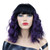 Onemily Mid length Wavy Synthetic Wigs with Bangs for Women Girls Purple