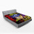 Lunarable Gamer Fitted Sheet  Crazy Gamer Words with Futuristic Controller with Purple Paint Splashes Background  Soft Decorative Fabric Bedding All Round Elastic Pocket  Queen Size  Black Red