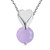AeraVida Modern Heart with Round Purple Cubic Zirconia  925 Sterling Silver Pendant Necklace