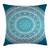 Ambesonne Turquoise Ombre Throw Pillow Cushion Cover, Mandala Medallion Starry Design with Flower in Middle Ethnic Ethnic Art, Decorative Square Accent Pillow Case, 24 X 24 Inches, Dark Turquoise