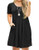 FOLUNSI Women s Plus Size Short Sleeve Casual T Shirt Swing Dress with Pockets Black 4XL