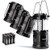 Vont 4 Pack LED Camping Lantern, Survival Kit for Hurricane, Emergency, Storm, Outages, Outdoor Portable Lantern, Black, Collapsible (Batteries Included)
