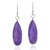 Exquisite Purple Faceted Charoite Teardrop on  925 Sterling Silver Dangle Earrings