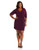 Star Vixen Women s Plus Size 3 4 Sleeve Fauxwrap Dress  Purple Solid  2X