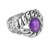 Carolyn Pollack Sterling Silver Purple Amethyst Gemstone Rope and Scroll Ring Size 9